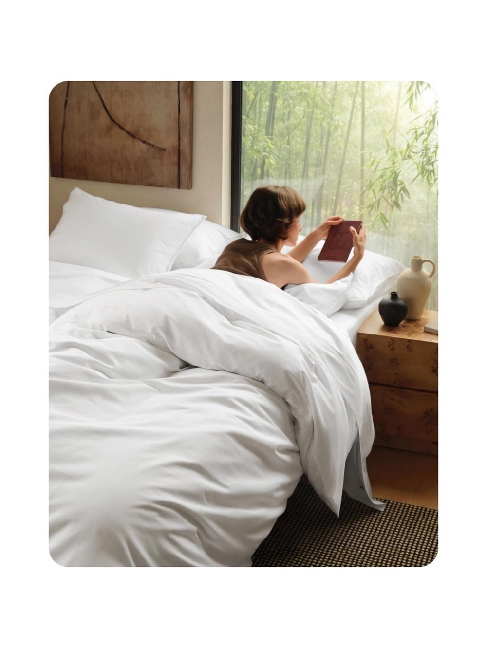Bedsure PureWoven Cooling Duvet Cover Queen, White